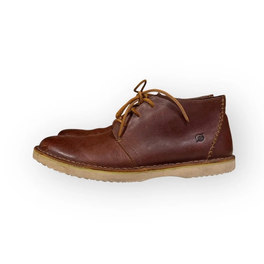 Born Børn Leather Chukka Boots Mens 9.5 Brown Lace Up Ankle Boots Comfort Casual - Picture 7 of 11
